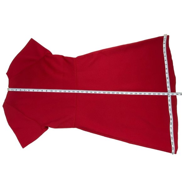 Draper James Sheath Dress | 10 | Red | Short Sleeve | Midi - Picture 11 of 12